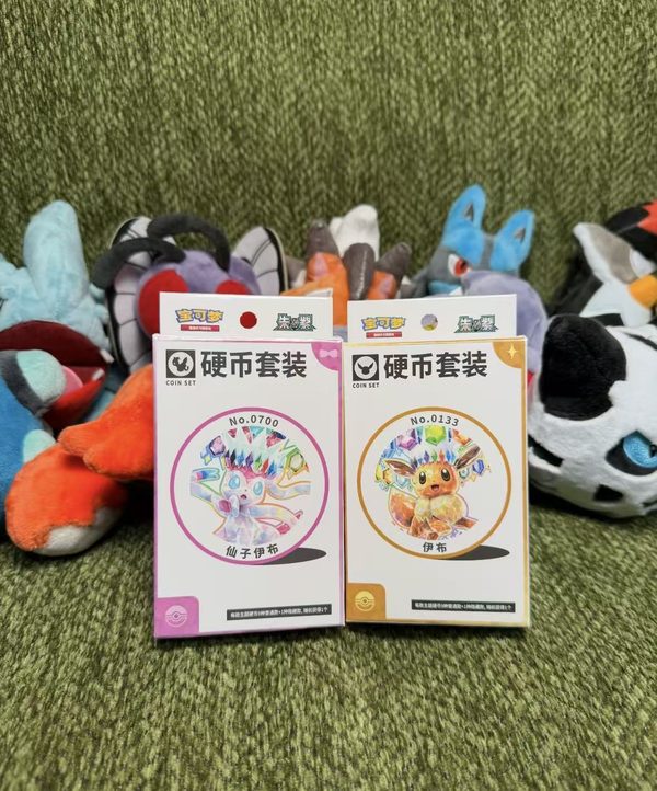 Original Pokémon 17.5 Chinese Version Terastal Fest ex CSV9.5C Eevee Coin Set TCG Collectible Card Toy Gift Box