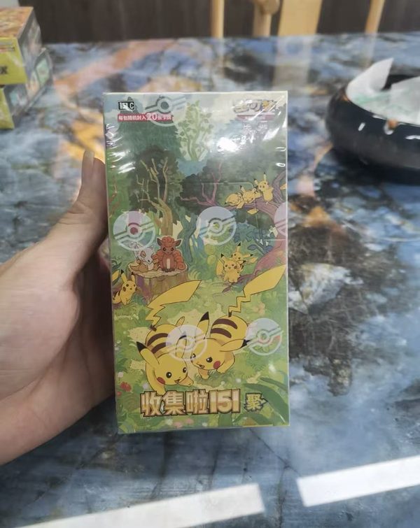 Original Pokémon Chinese Version 151 Fat Ju TCG Pikachu Collectible Card Toy Gift Box