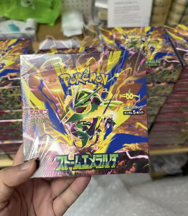 Original Pokemon Japanese M6 Storm Emerald Booster Box Gift Box TCG Collection Card Toy Booster Sealed Box